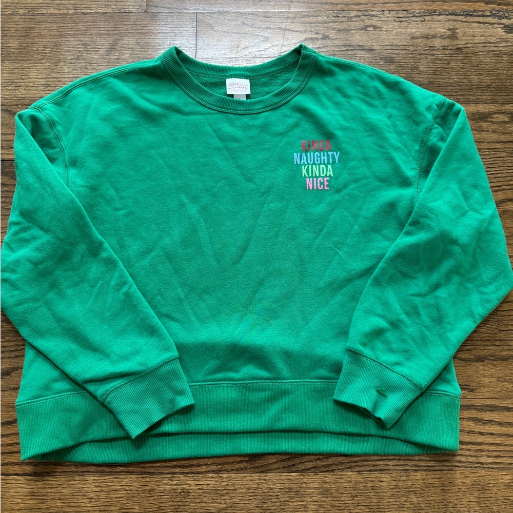 “Kinda Naughty Kinda Nice” Green Crewneck Sweatshirt – Women’s Large (Target)